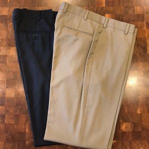 Brooks Brother 100% Wool Trousers - 2 Pair (Khaki and Navy)